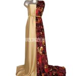 پارچه لباس زنانه مخمل سنگ دار رنگ قرمز 2 متری
