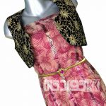پارچه لباس زنانه حریر سیم دار سرخابی 3.5 متری
