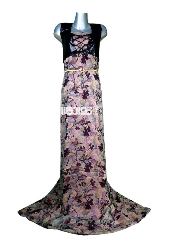 پارچه لباس زنانه حریر سیلک رنگ بنفش 3.5 متری