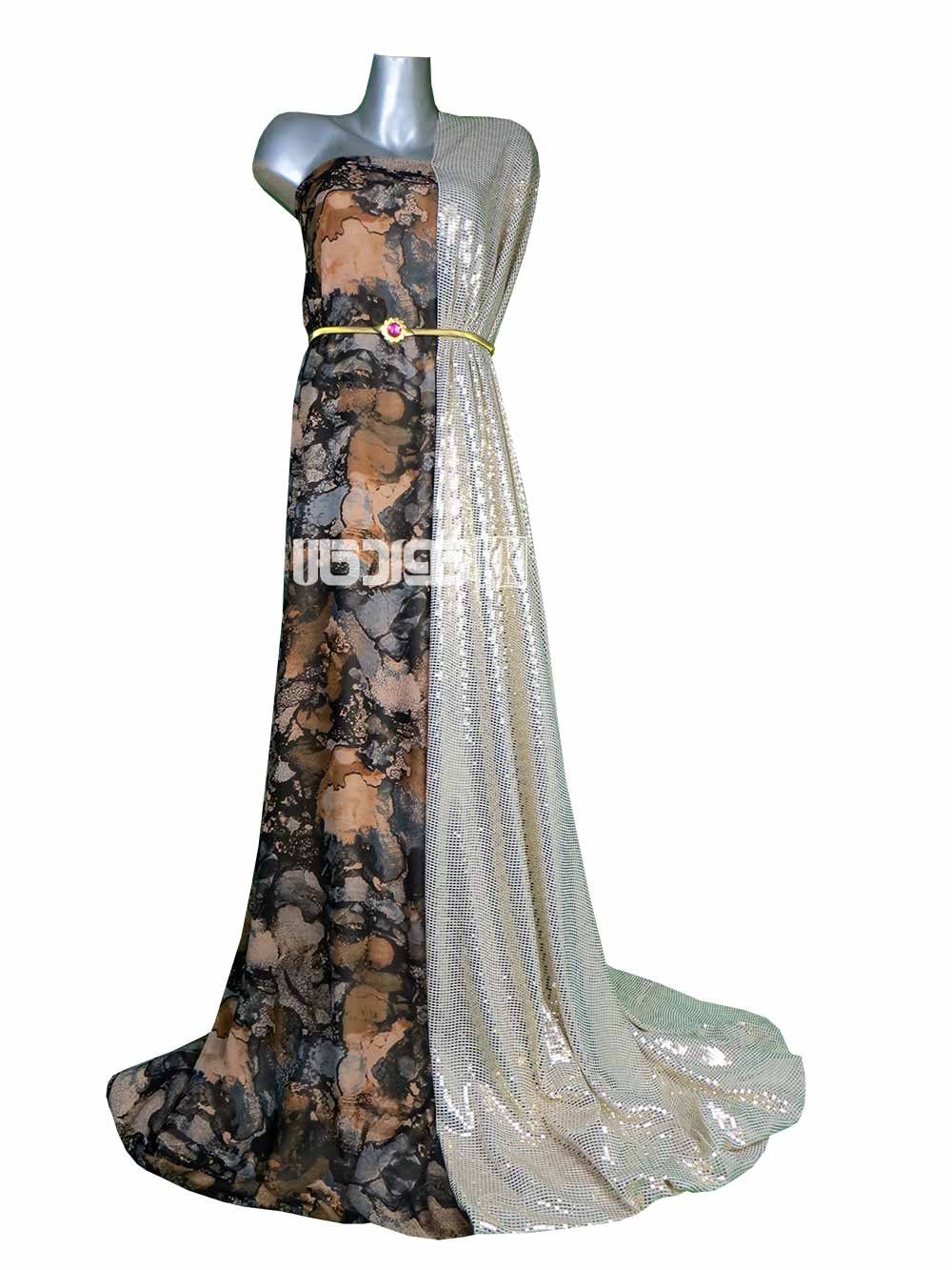 پارچه لباس زنانه حریر رنگ نارنجی 3.5 متری