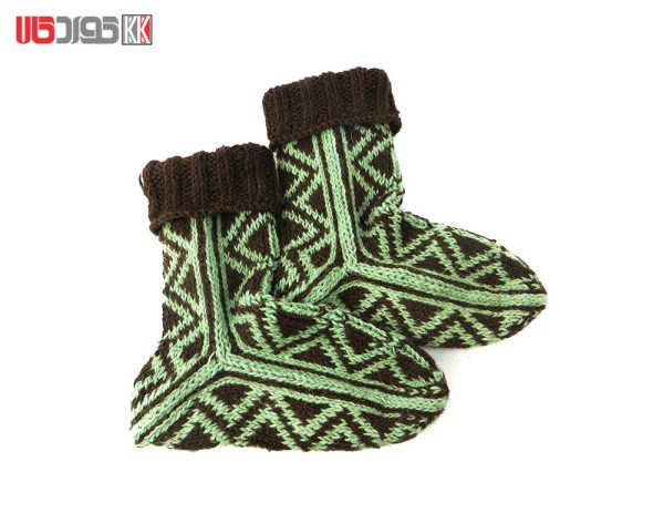 جوراب پشمی زنانه دستبافت سنتی کردستان کد 118