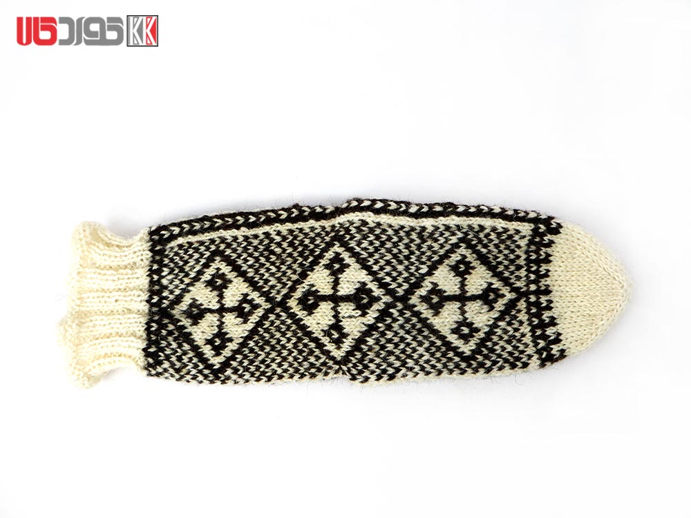 جوراب پشمی مردانه دستبافت سنتی کردستان کد 118