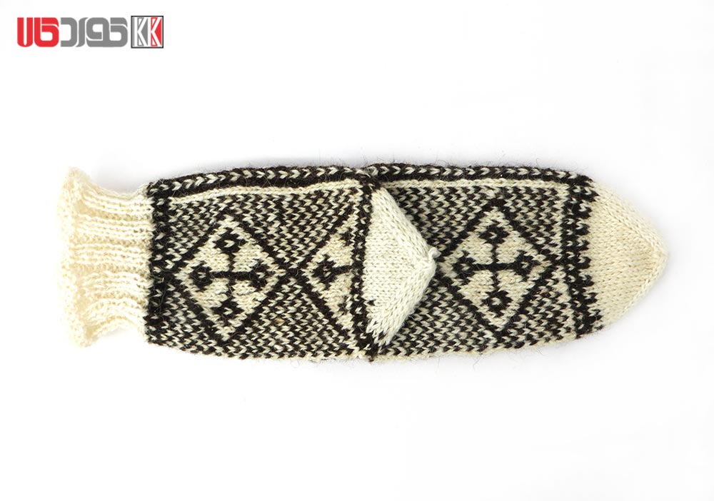 جوراب پشمی مردانه دستبافت سنتی کردستان کد 118