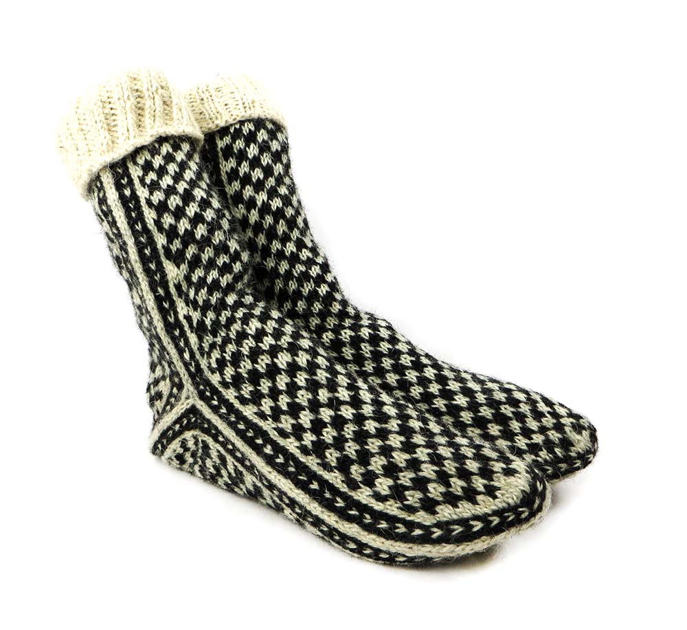 جوراب پشمی مردانه دستبافت سنتی کردستان کد 119