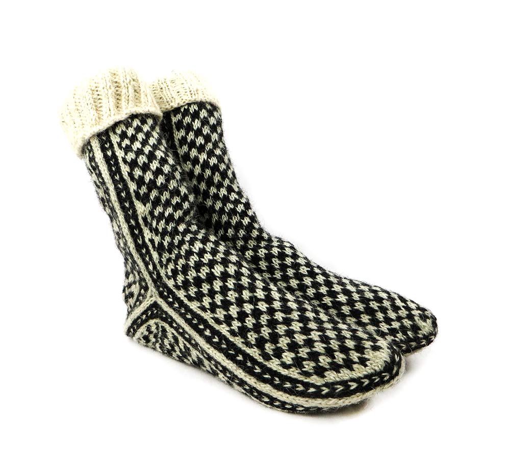 جوراب پشمی مردانه دستبافت سنتی کردستان کد 119