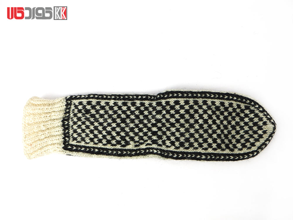 جوراب پشمی مردانه دستبافت سنتی کردستان کد 119