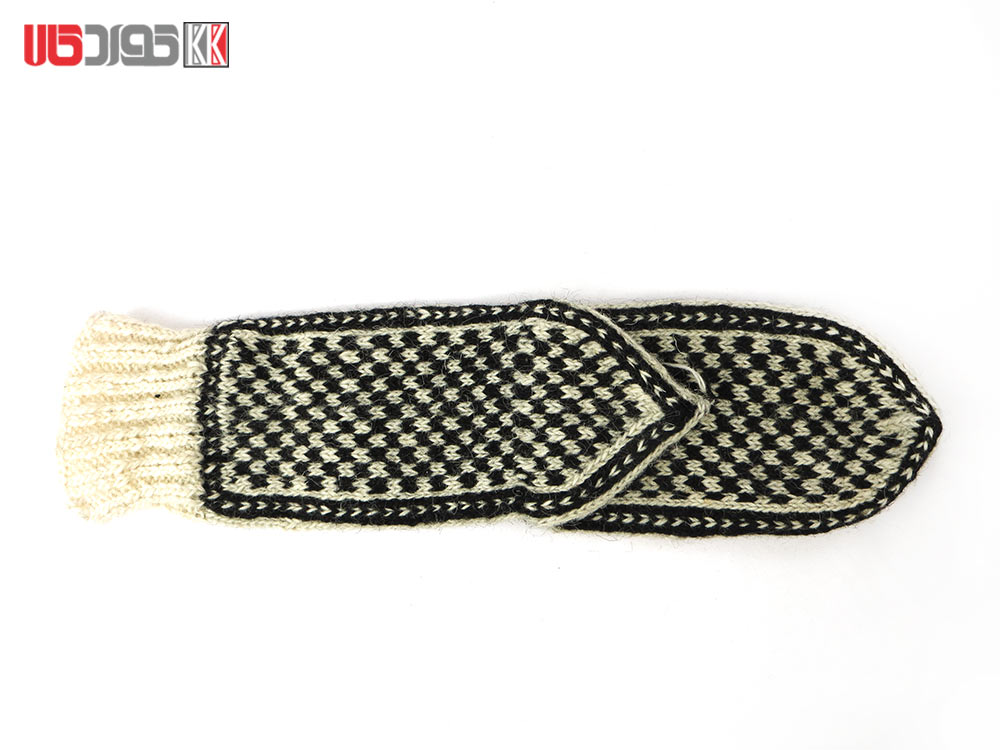 جوراب پشمی مردانه دستبافت سنتی کردستان کد 119