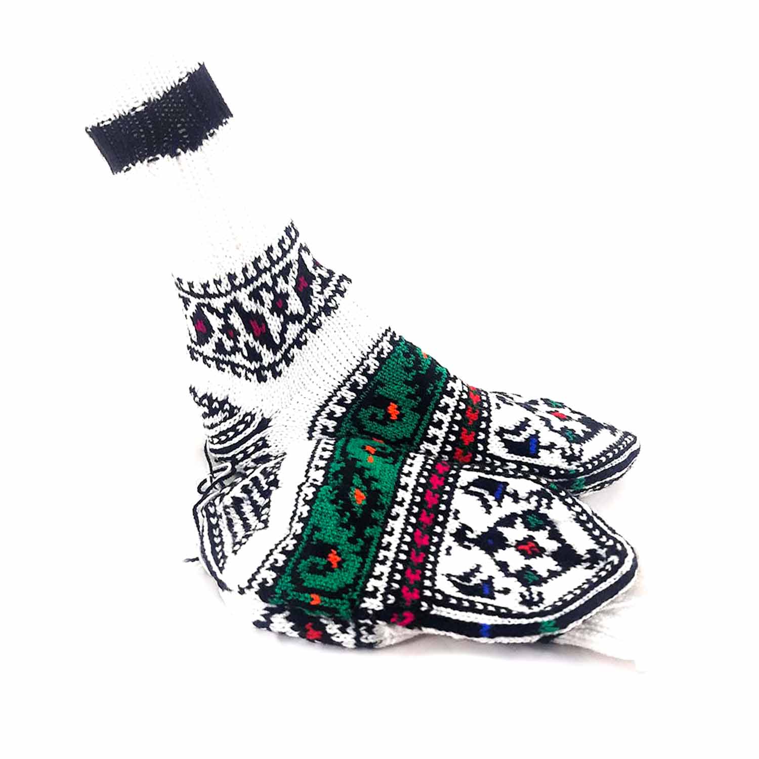 جوراب دست بافت کاموایی ساقدار کد222