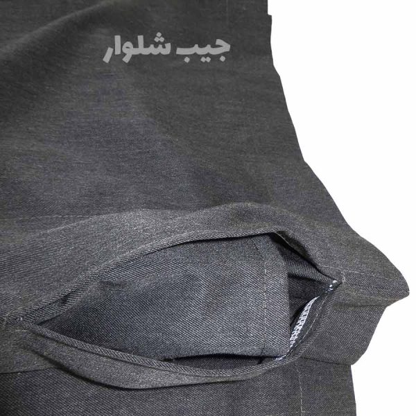 شلوار کردی مجلسی مردانه پارچه فاستونی رنگ نوک مدادی قد 110