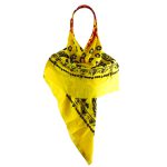 روسری سنتی کردستان طرح ترنج رنگ زرد