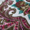 روسری زنانه سنتی رنگ سفید ریشه دار