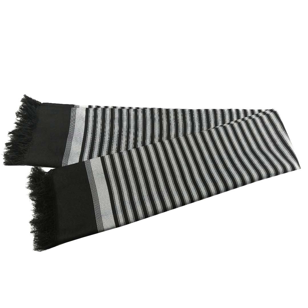 شال مردانه سنتی کردستان رنگ طوسی - مشکی 1.5 متری شال مردانه سنتی کردستان رنگ طوسی - مشکی 1.5 متری