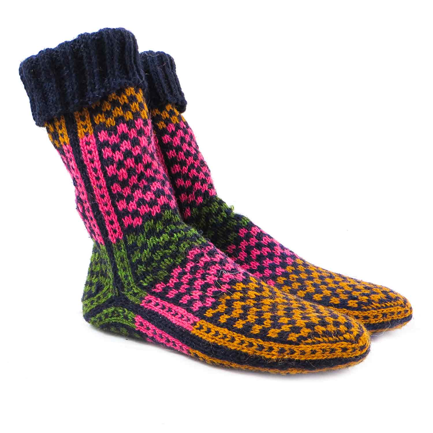 جوراب پشمی دستباف سنتی کردستان کد 158 سایز 39-40 جوراب پشمی دستباف سنتی کردستان کد 158 سایز 39-40