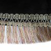 روسری سنتی کردستان ریشه دار مشکی - طلایی 1.5 متری