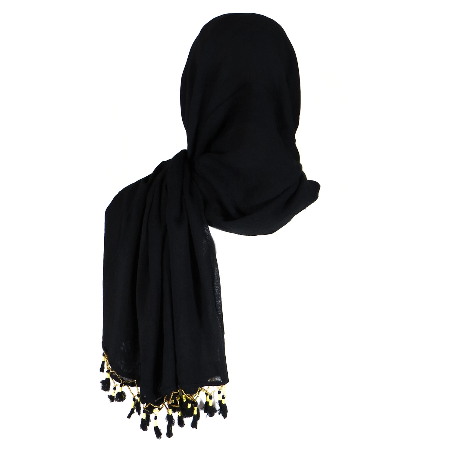 شال زنانه سنتی کردستان منگوله مشکی- طلایی شال زنانه سنتی کردستان منگوله مشکی- طلایی