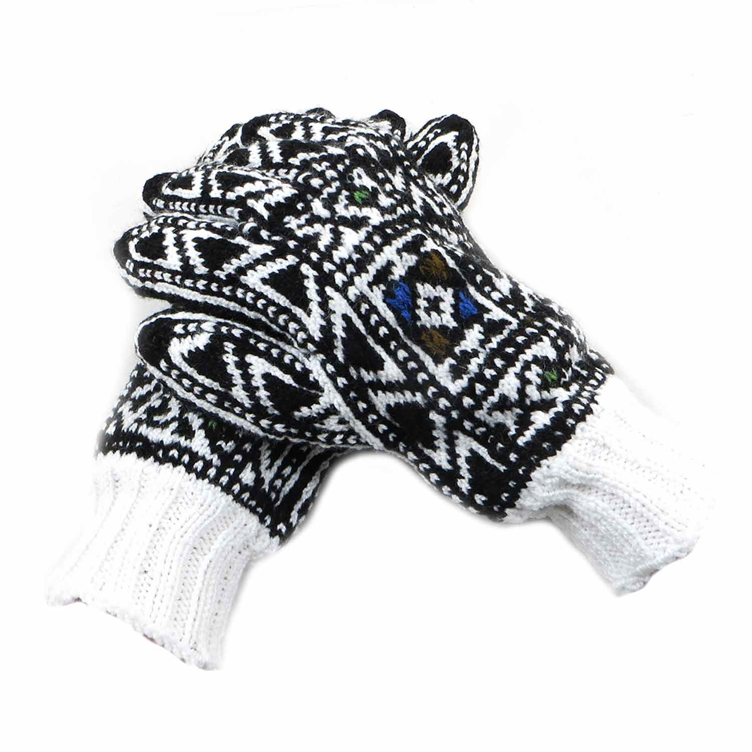 دستکش کاموایی دستباف سنتی کردستان کد 126 سایز L دستکش کاموایی دستباف سنتی کردستان کد 126 سایز L