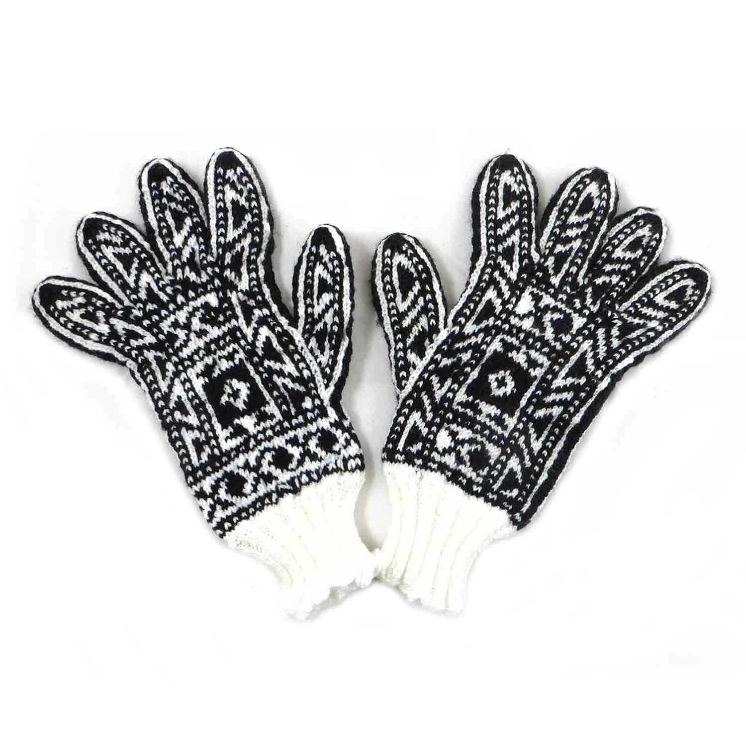 دستکش کاموایی دستباف سنتی کردستان کد 128 سایز M دستکش کاموایی دستباف سنتی کردستان کد 128 سایز M