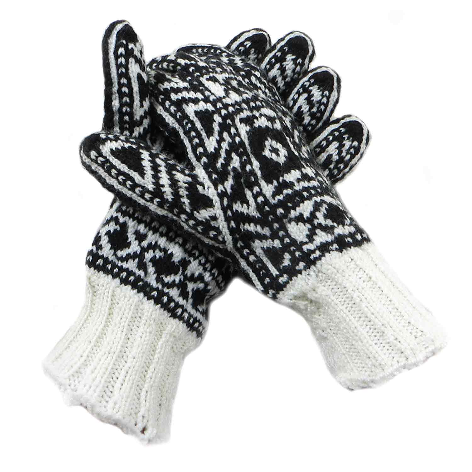 دستکش کاموایی دستباف سنتی کردستان کد 128 سایز M دستکش کاموایی دستباف سنتی کردستان کد 128 سایز M