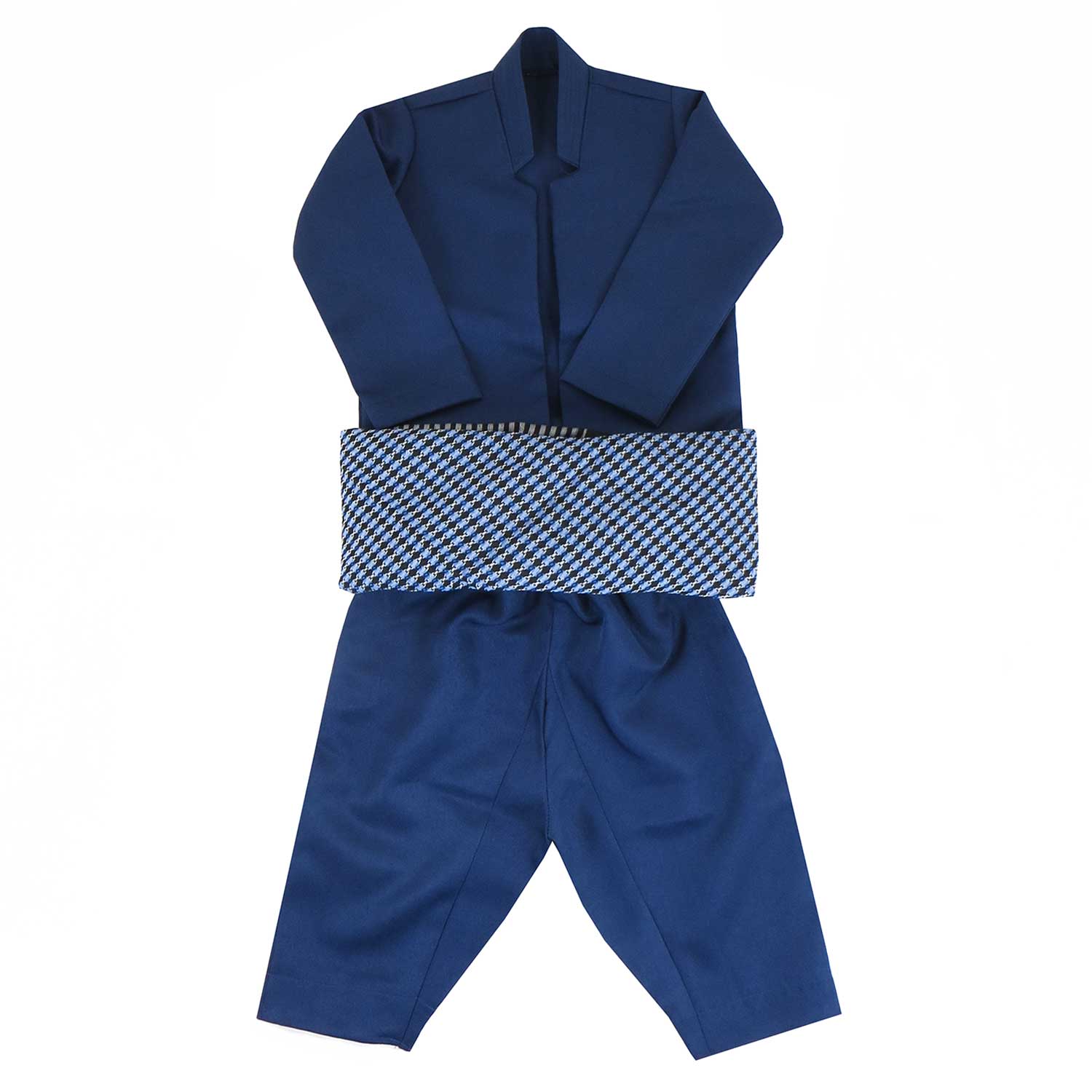 لباس کردی پسرانه با شال کمر مدل نچیری سرمه ای لباس کردی پسرانه با شال کمر مدل نچیری سرمه ای