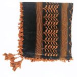 شال عربی منگوله دار رنگ مشکی نارنجی