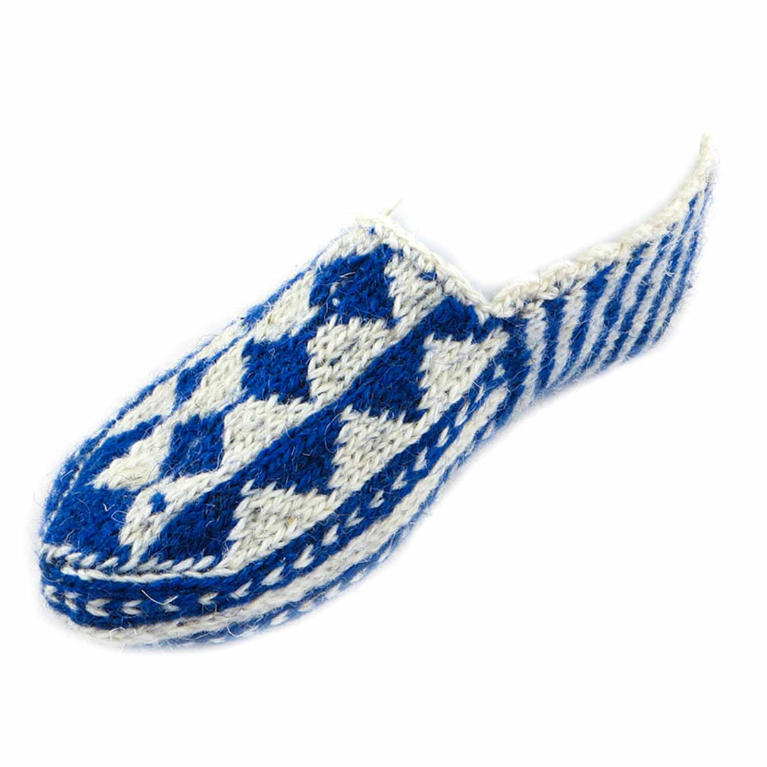 جوراب ساق کوتاه آبی جوراب روفرشی پشمی دستباف