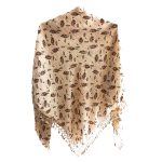 روسری حجاب مجلسی منگوله ی دست دوز 1.20 متری