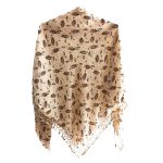 روسری حجاب مجلسی منگوله ی دست دوز  1.20 متری