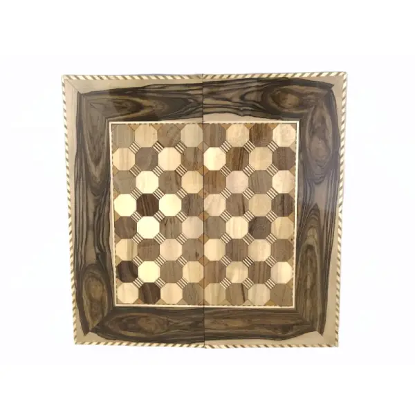 تخته نرد سنندج پشت صفحه شطرنج داخل خط و لوزی شمس و هشت پر دور کتابی کد p116