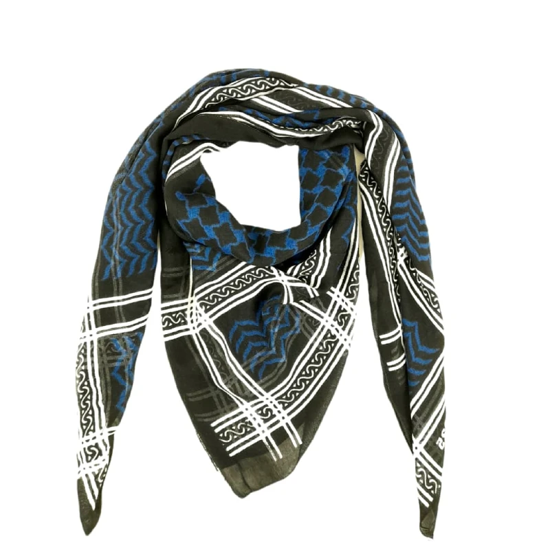 scarf blue دستمال سر و گردن مردانه طرح جامانه رنگ مشکی آبی