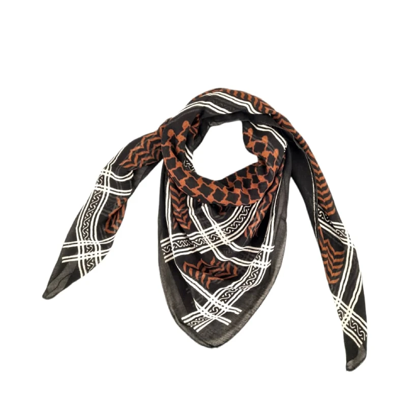 scarf brown دستمال سر و گردن مردانه طرح جامانه رنگ مشکی قهوه ای