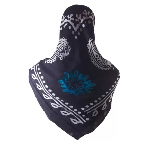 روسری سنتی کردستان طرح ترنج رنگ مشکی- فیروزه ئی